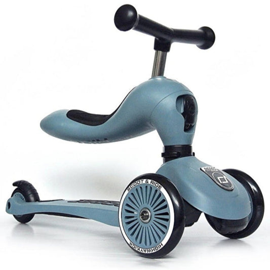 SCOOT and RIDEHighwaykick 1 - Trasformabile 2 in 1 acciaio - steel