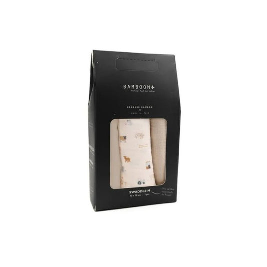 Bamboom swaddle muslin medium multiuso 70x70 3pz Farm Buddies Light (lista n Samanta)